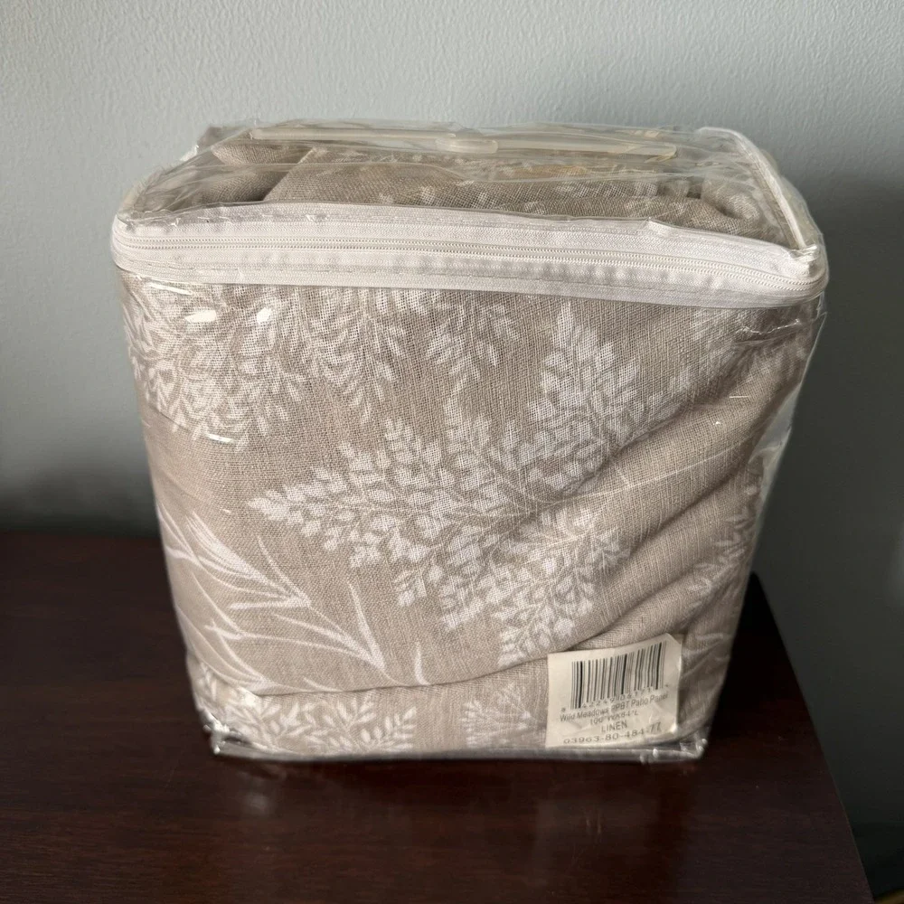 Wild Meadows Linen Polyester Floral 100 In. W X 84 In. L Pinch Pleat Patio Sheer